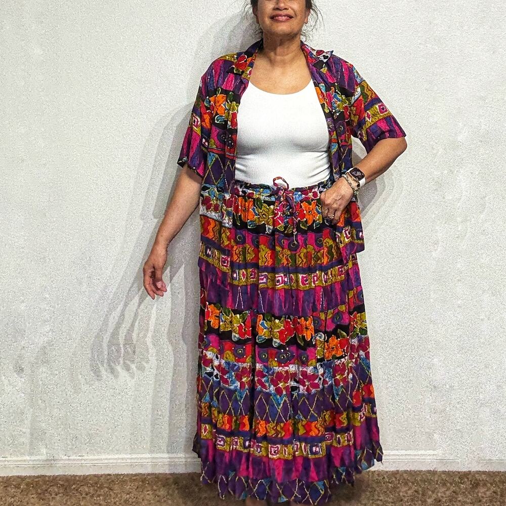 MSA Fashions Purple Vintage 2-Piece Maxi Dress Sz L